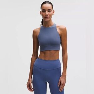 Lululemon Energy High-Neck Longline Tough Bra 12 Medium Support Blue Gorpcore